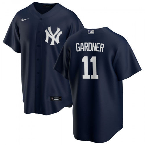 Men's New York Yankees #11 Brett Gardner Navy Stitched Jersey.